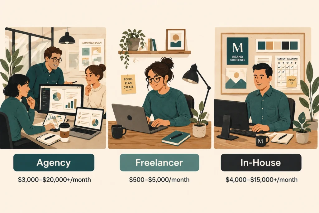 Social Media Marketing Services: Agency vs Freelancer vs In-House