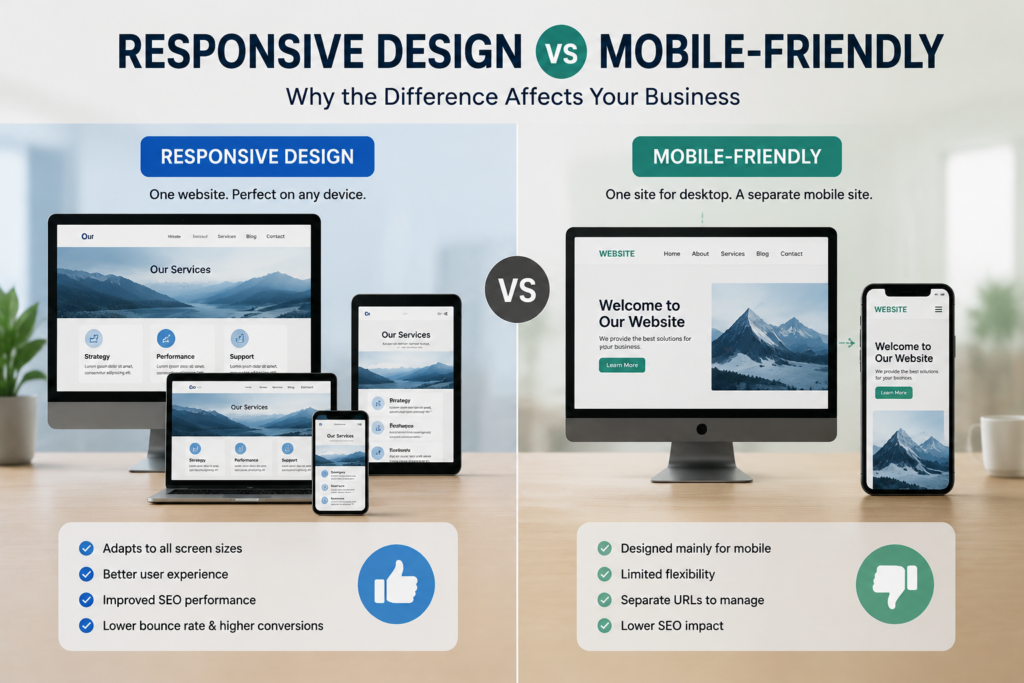 Responsive Design vs Mobile-Friendly: Why the Difference Affects Your Business