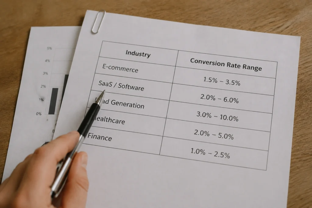 Website Conversion Rate Benchmarks by Industry