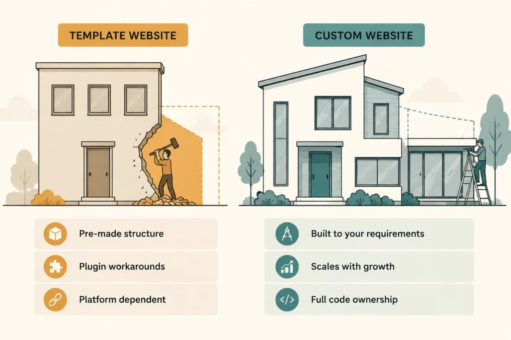 Custom vs. Template Websites: The Main Differences