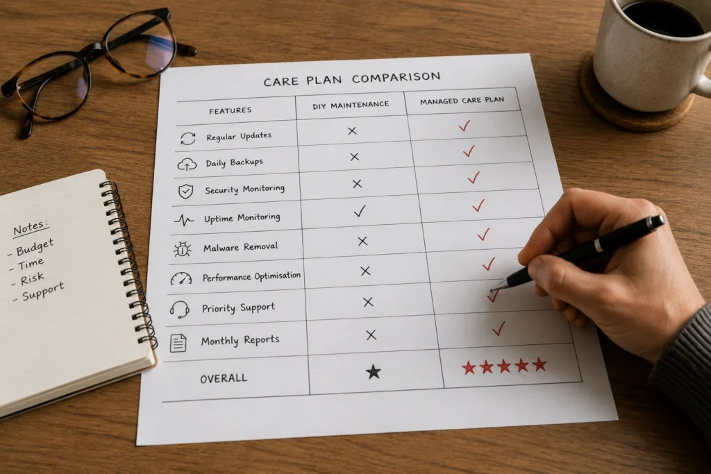 Choosing the Right Care Plan for Your Website