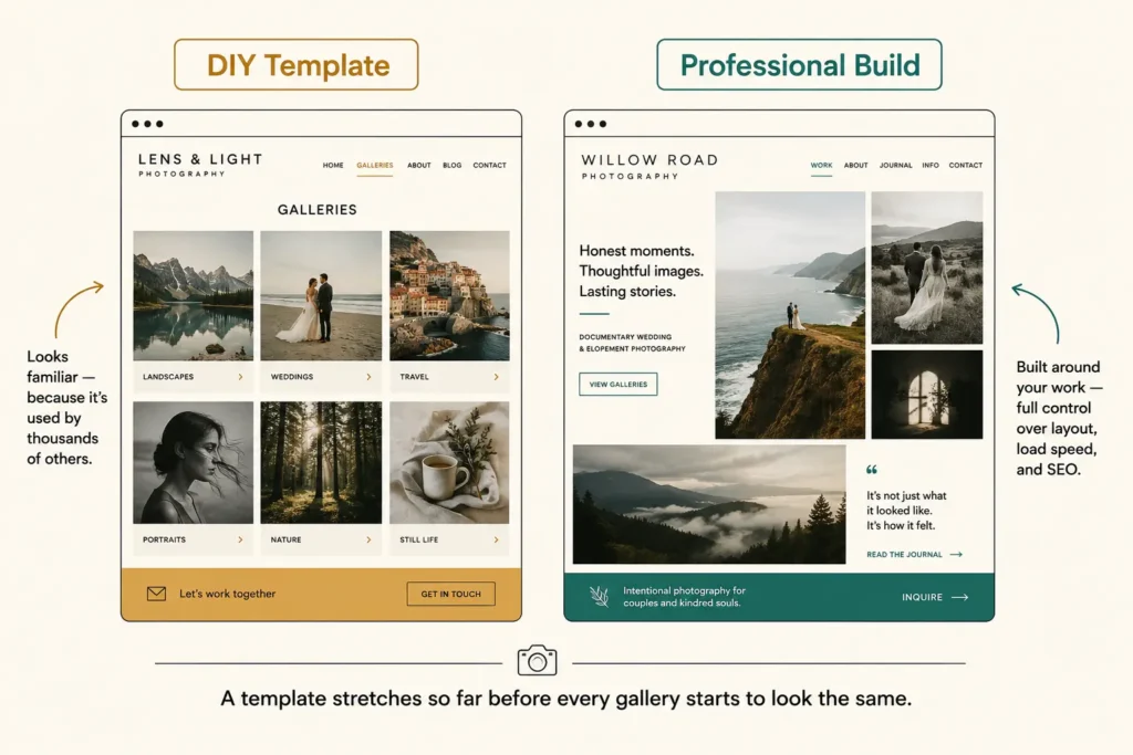 DIY Website Builders vs Professional Web Design for Photographers