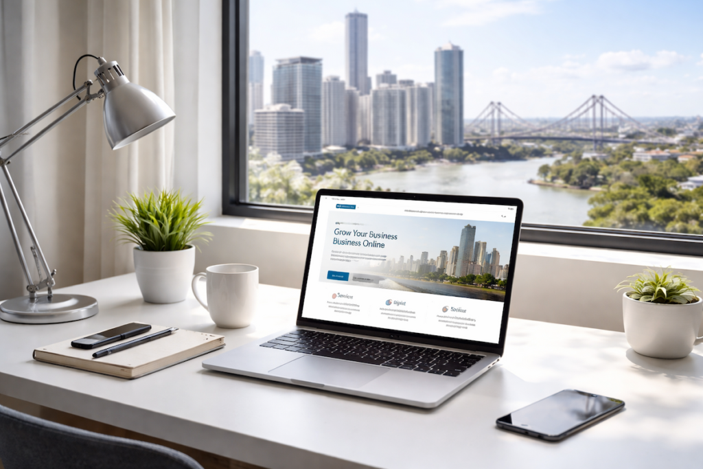 an outdated website on a laptop